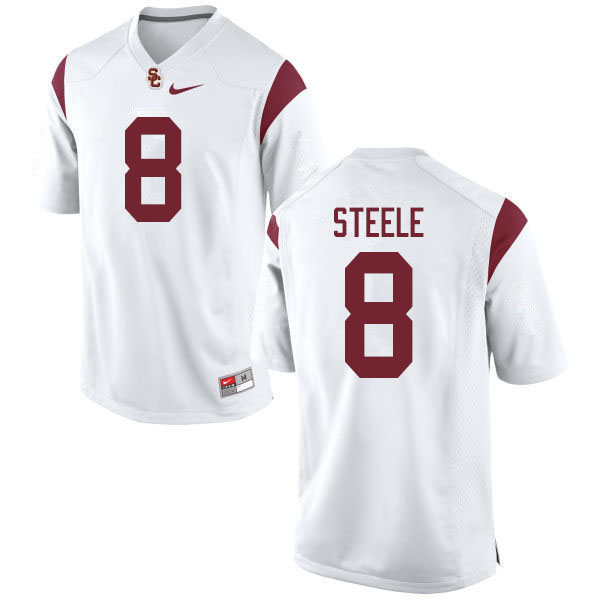 Men #8 Chris Steele USC Trojans College Football Jerseys Sale-White - Click Image to Close